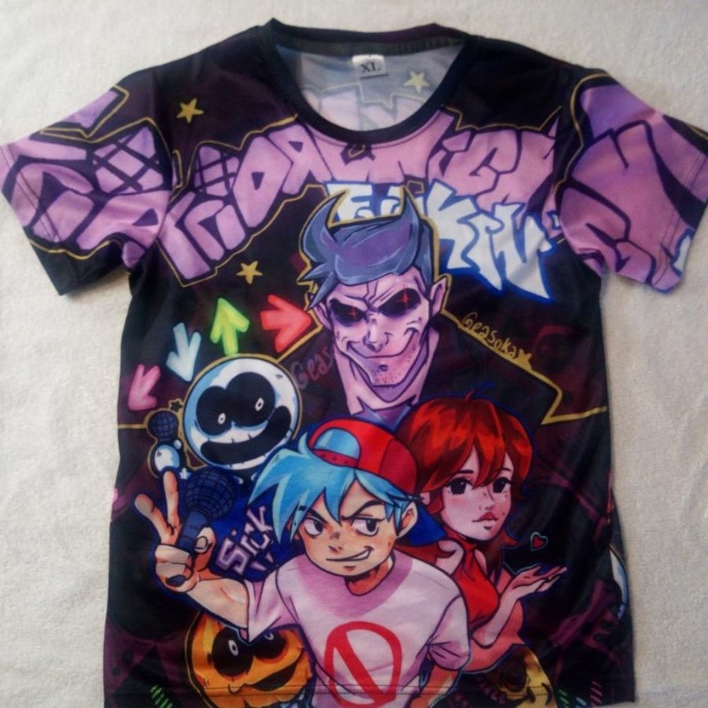 Friday Night Funkin T-Shirts - Short Sleeve Casual Breathable - Size Child XL